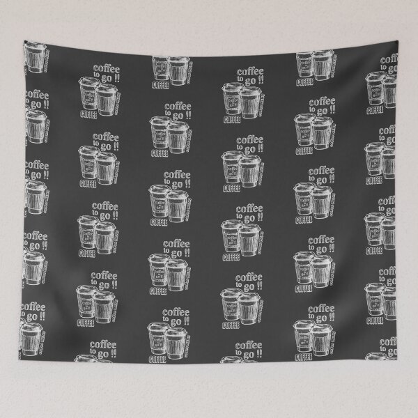 Item preview, Coffee To Go!! with 2 Reusable Coffee Cups Line Sketch Art designed and sold by WearWolfDesigns.