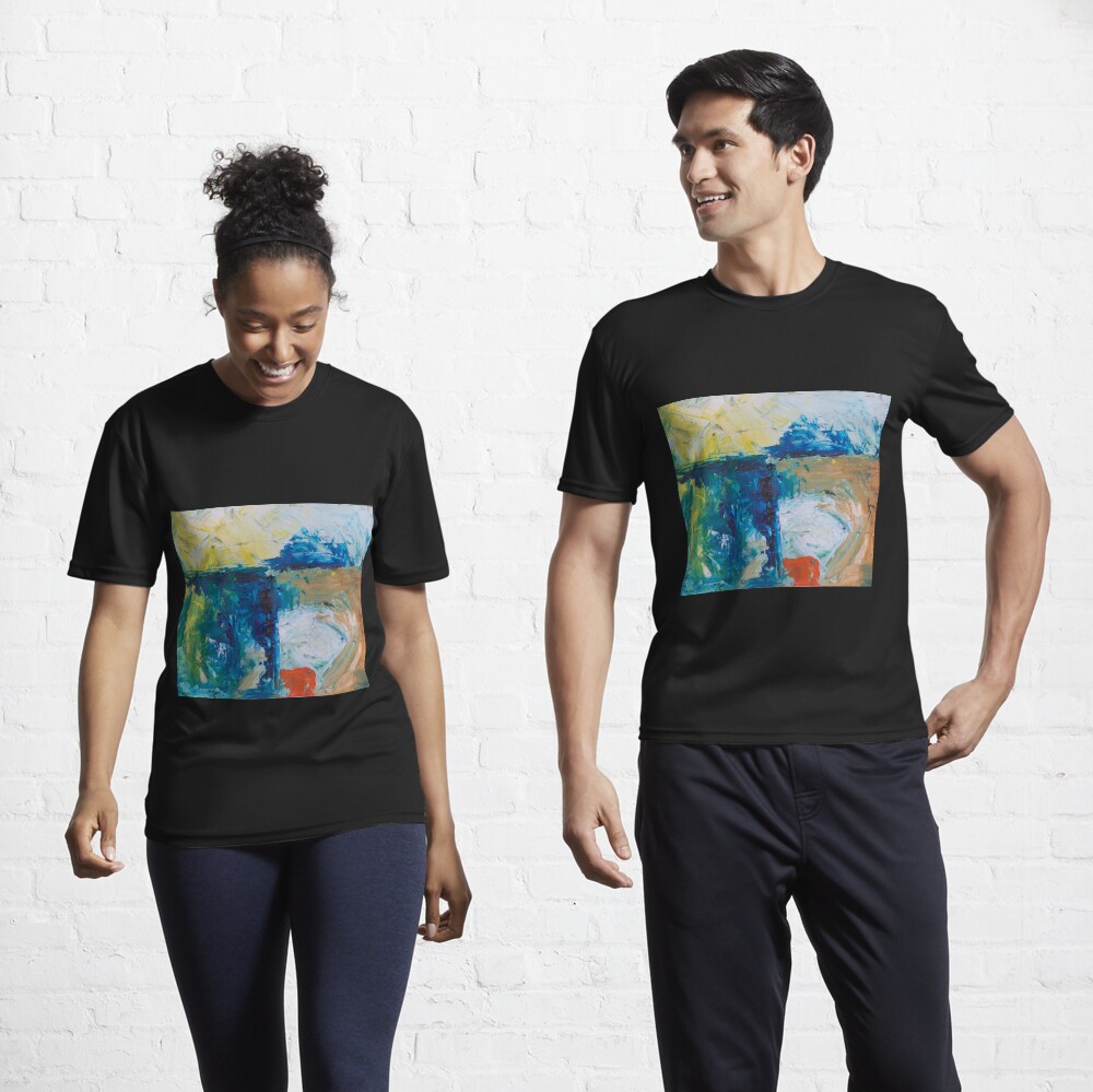 Abstract Painting with Blue Tendency Active T-Shirt