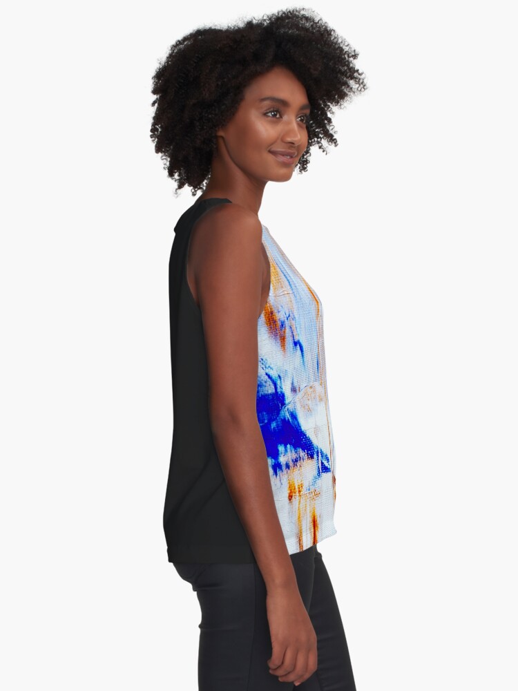 Alternate view of Abstract Painting with White Tendency Sleeveless Top
