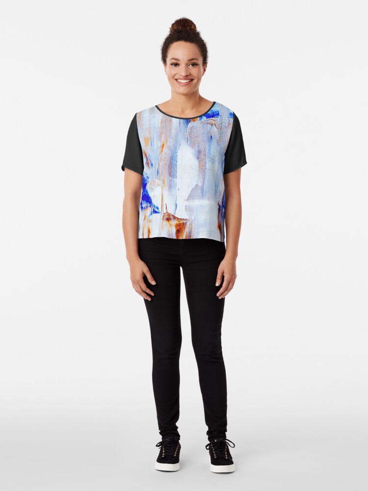 Alternate view of Abstract Painting with White Tendency Chiffon Top