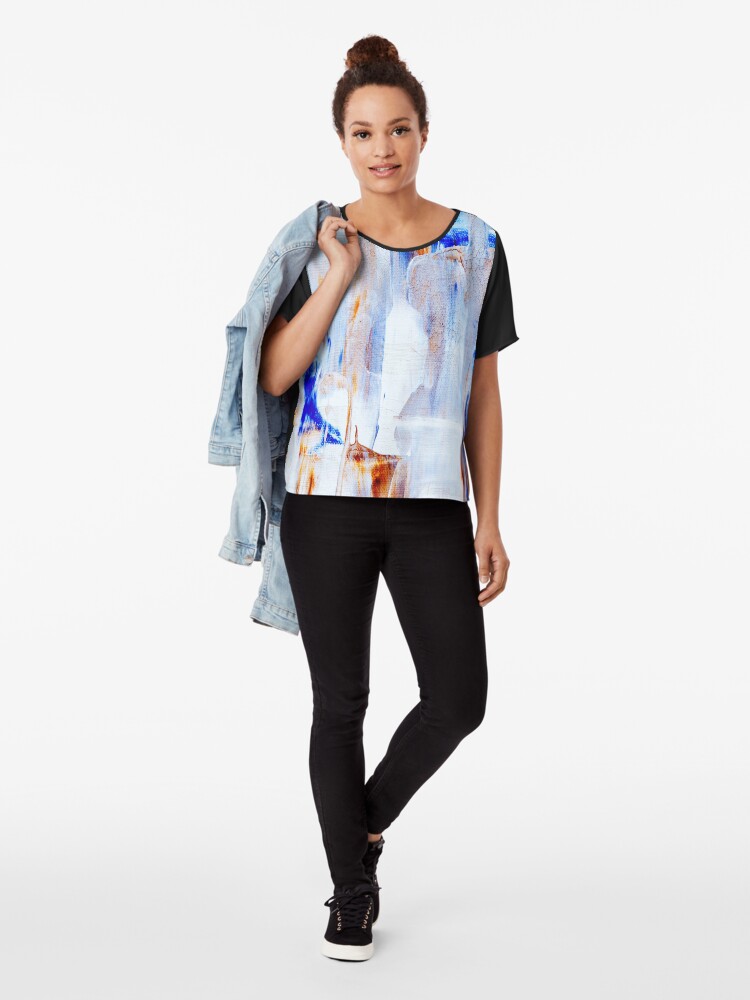 Alternate view of Abstract Painting with White Tendency Chiffon Top