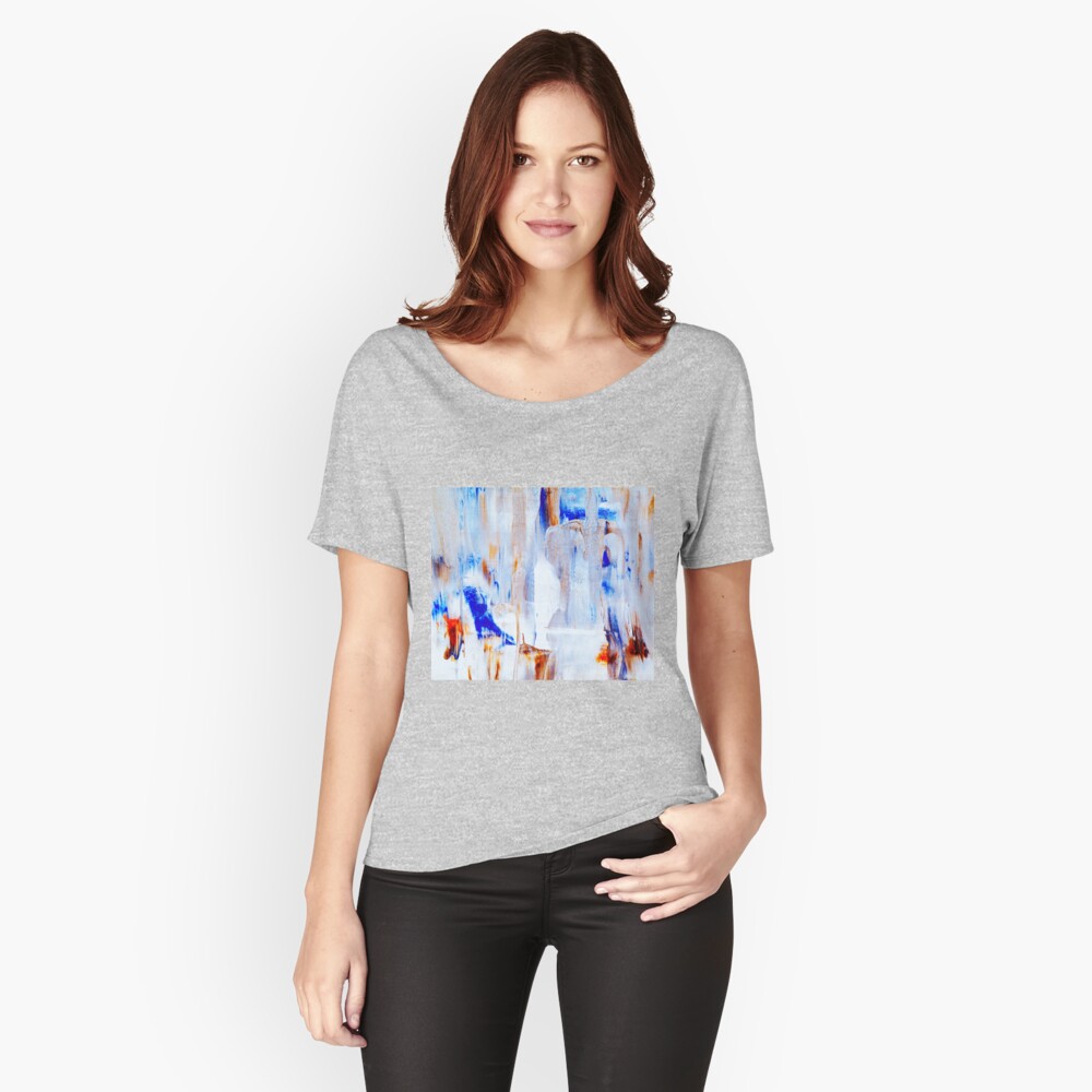 Abstract Painting with White Tendency Relaxed Fit T-Shirt