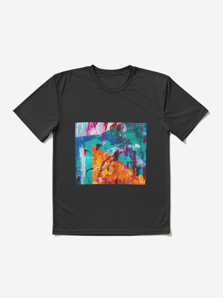 Alternate view of Abstract Painting with Green Tendency Active T-Shirt