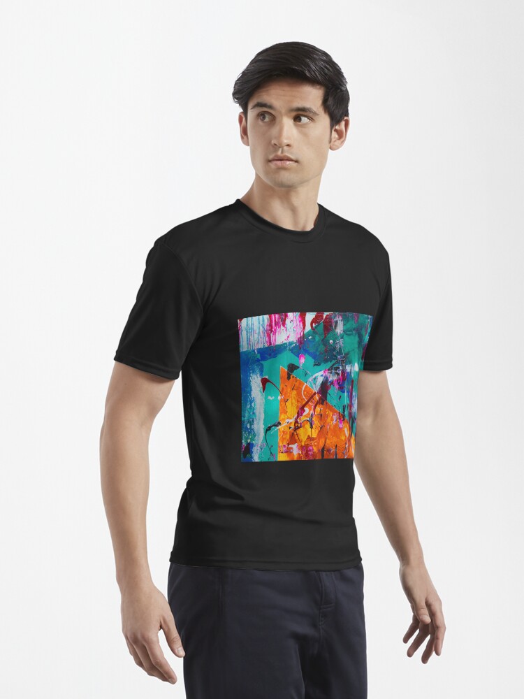 Alternate view of Abstract Painting with Green Tendency Active T-Shirt