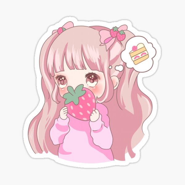 Cute Kawaii Pink Girl Printable Stickers Graphic by DreanArtDesign