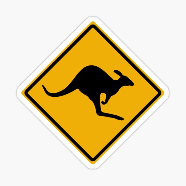 Australian Kangaroo Roadsign Sticker