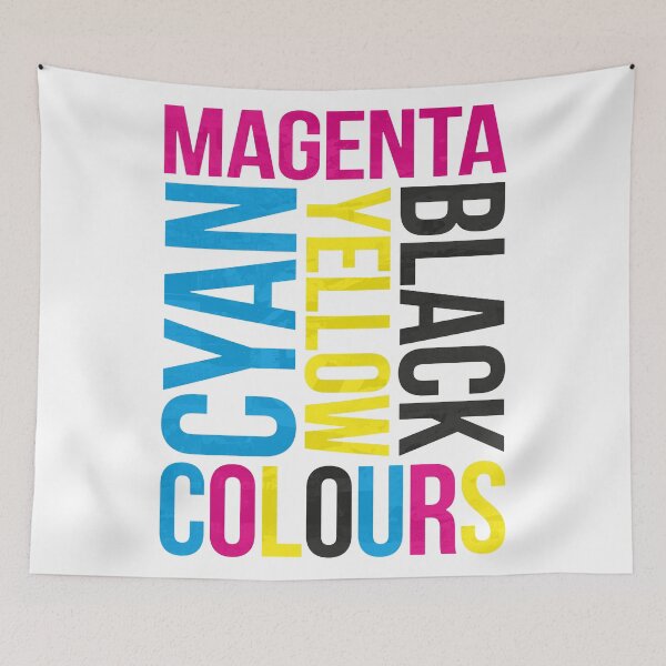 Item preview, Cyan Magenta Yellow Black (Colours) Grunge Typography designed and sold by John Uttley.
