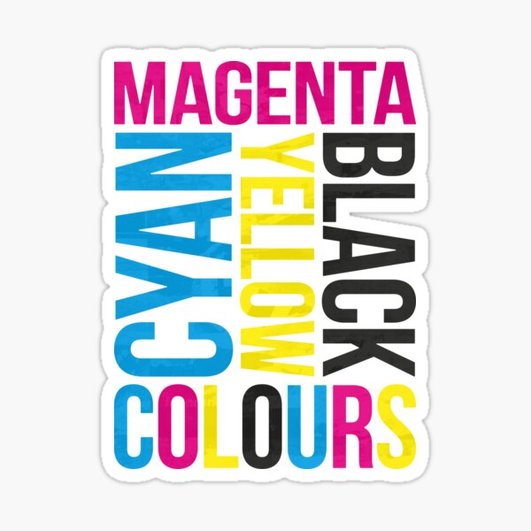 Item preview, Cyan Magenta Yellow Black (Colours) Grunge Typography designed and sold by John Uttley.