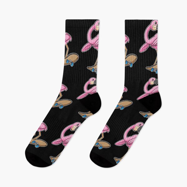Artikelvorschau, Flamingo als Skater mit Skateboard entworfen und verkauft von Snabdesign84.