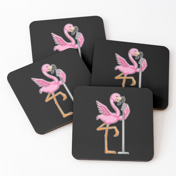 Item preview, Flamingo at Singing with Microphone designed and sold by Snabdesign84.
