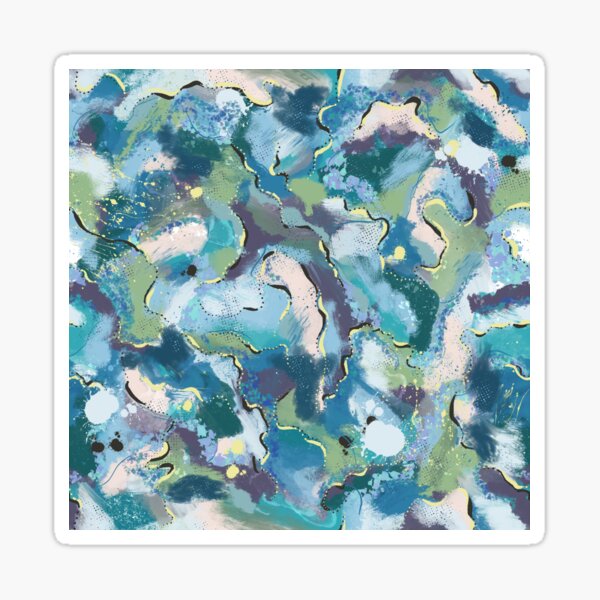 Abstract, Ocean Swirls Sticker