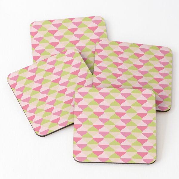 Item preview, 60s Retro vibes, pink and lime green pattern in ogee style designed and sold by IngaDesign.