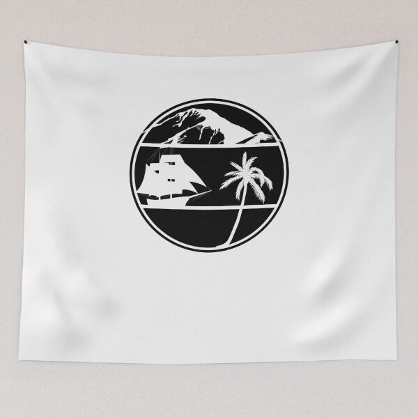 Item preview, Palms Sailing Ship Maritime Retro Vintage Mountains designed and sold by shurikaner.