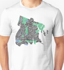 Bronx, New York City Typography Map Unisex T-Shirt