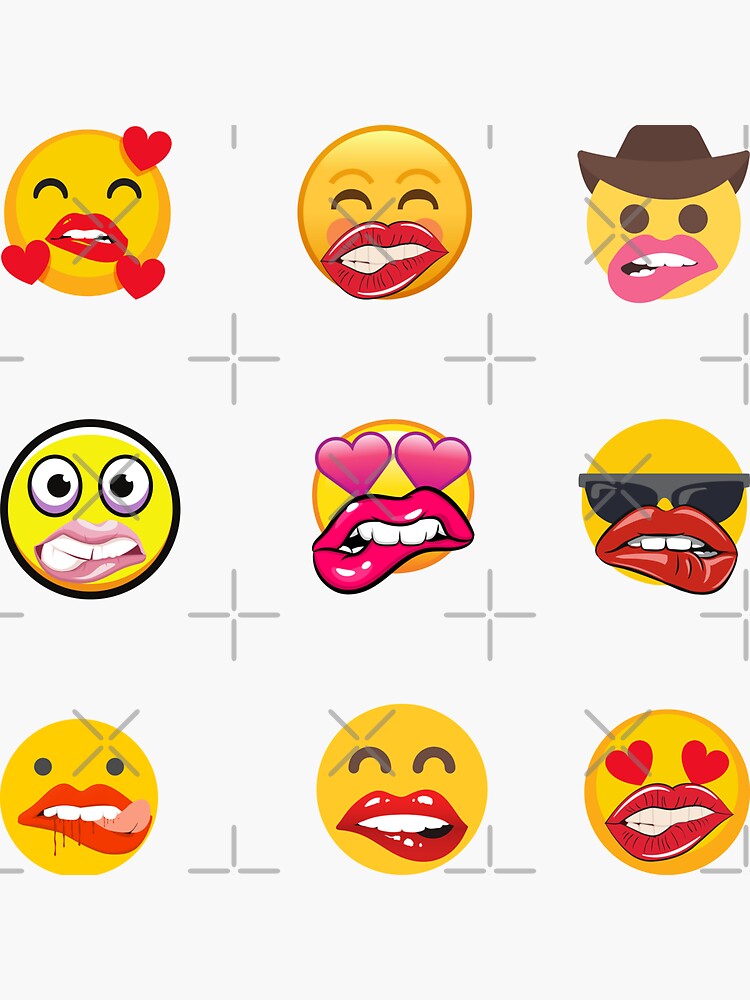 Biting Lip Emoji Sticker By Funnylovemerch Redbubble