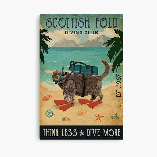 Item preview, Funny Gift for Scottish Fold Cat and Diving  Lover designed and sold by Douglafa.