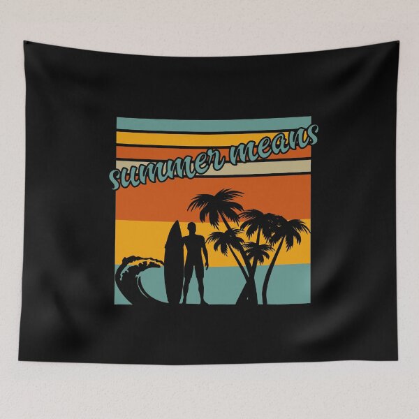 Item preview, Summer Means Surfing Beach Holiday Summer T-shirt designed and sold by Hema Thilakaratne.