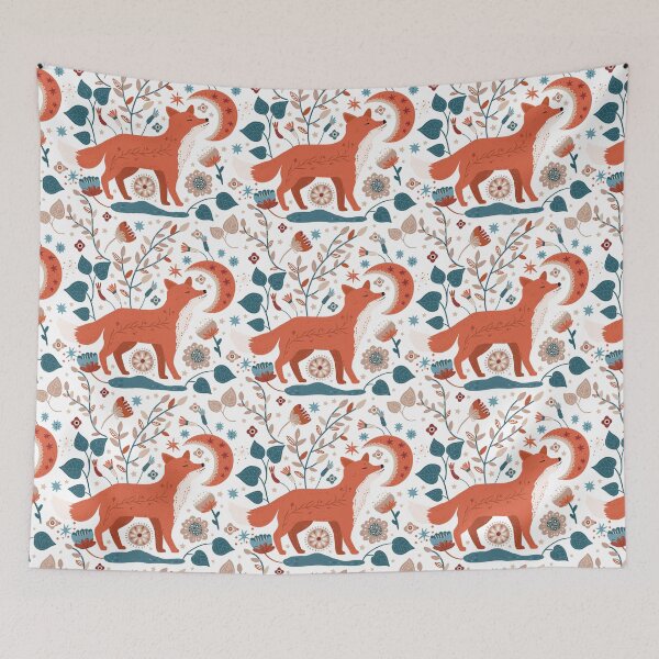 Item preview, Fox with moon designed and sold by Patternsonly.