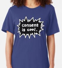 Consent is Cool Comic Flash Black Slim Fit T-Shirt