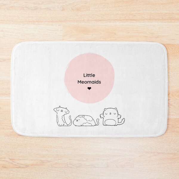 Item preview, Little Meowmaids, wordplay on Little Mermaids showing cat illustrations designed and sold by BlushingCreatives.