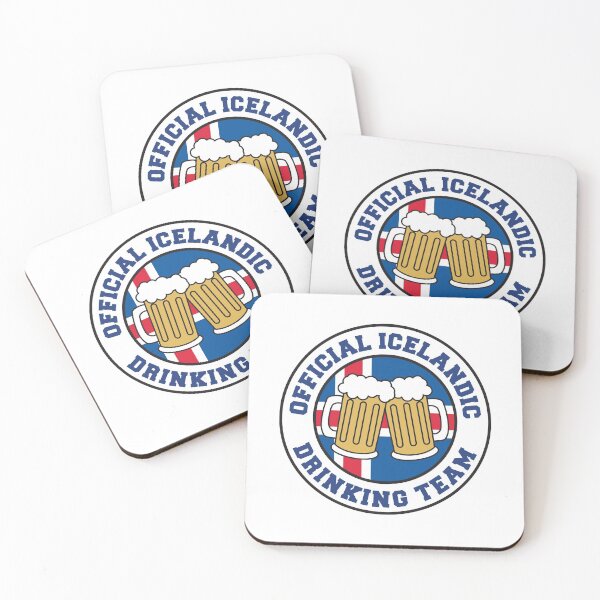 Item preview, Official Icelandic Drinking Team Featuring Flag Of Iceland And Beers designed and sold by jaycartoonist.