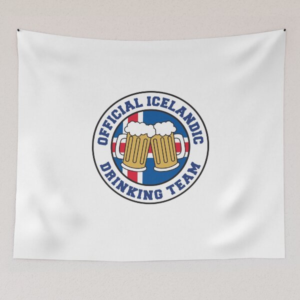 Item preview, Official Icelandic Drinking Team Featuring Flag Of Iceland And Beers designed and sold by jaycartoonist.