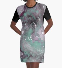 Marbre vert et violet Robe t-shirt