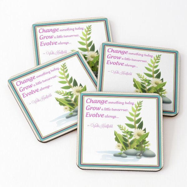 Item preview, Change Grow Evolve : Inspirational Quote - Rocks and Foliage ~ Vicki Hadfield designed and sold by Printable Pressies.