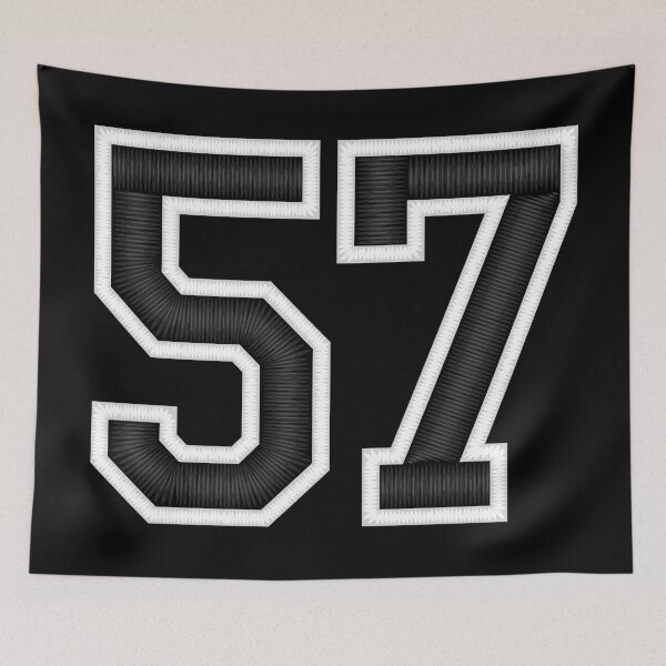 Item preview, 57 Black Jersey Sports Number fifty-seven Football 57 designed and sold by elhefe.