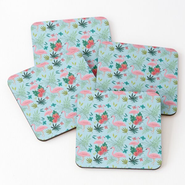 Item preview, cute flamingo wiht flowers designed and sold by cuteprintshop.