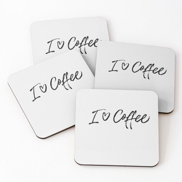 Item preview, I Love Coffee -  Slogan Text Handwritten with Heart designed and sold by WearWolfDesigns.