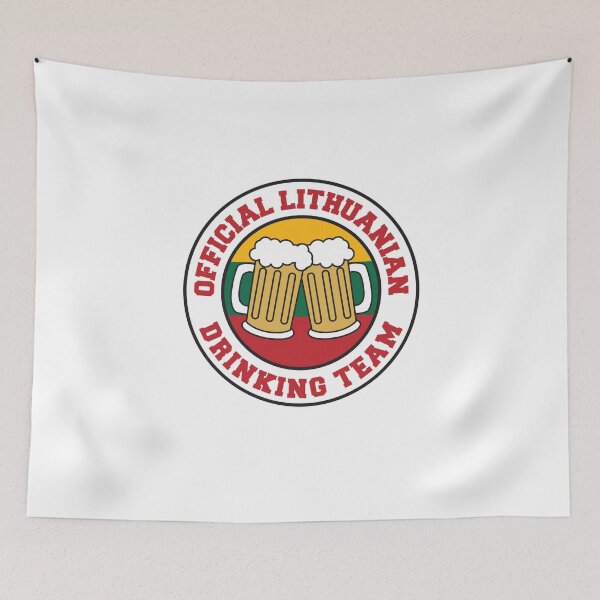 Item preview, Official Lithuanian Drinking Team Featuring Flag Of Lithuania And Beers designed and sold by jaycartoonist.