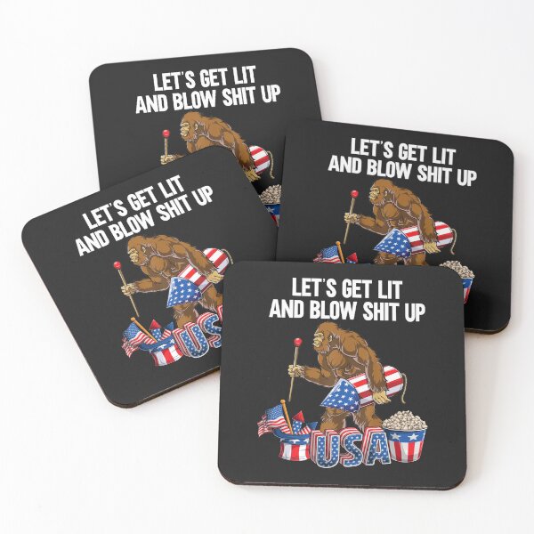 Item preview, Funny Fourth of July 4th Lets get lit and blow bigfoot fire designed and sold by jamielottie.