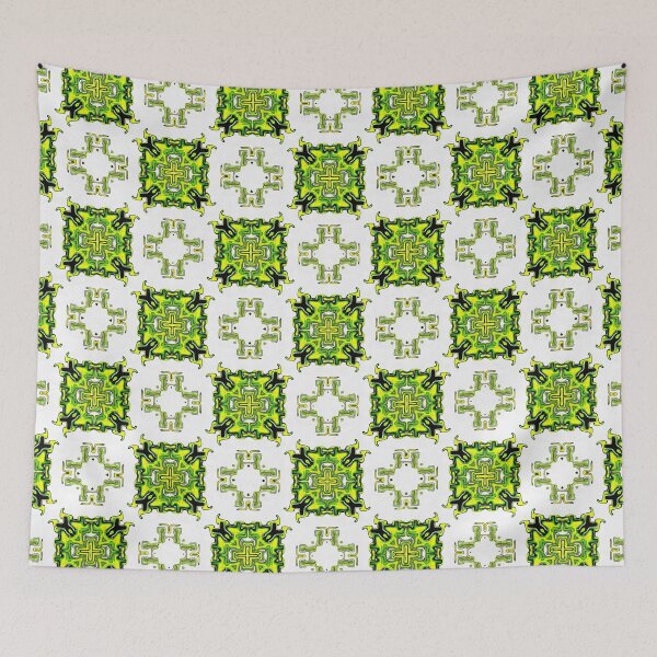 Item preview, Jumping Squirrel Bright Green Yellow Black White Pattern designed and sold by Sector18.