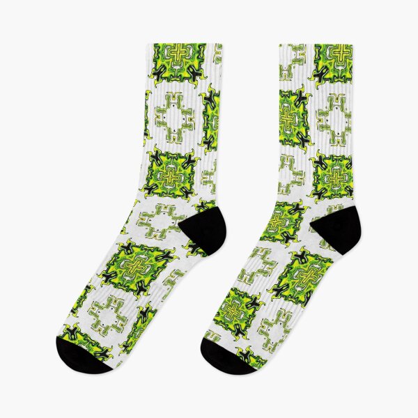 Item preview, Jumping Squirrel Bright Green Yellow Black White Pattern designed and sold by Sector18.