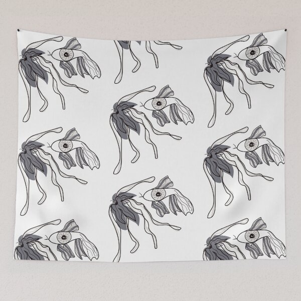 Item preview, Alga and fish mutation- black and white designed and sold by ArtinaStudio.