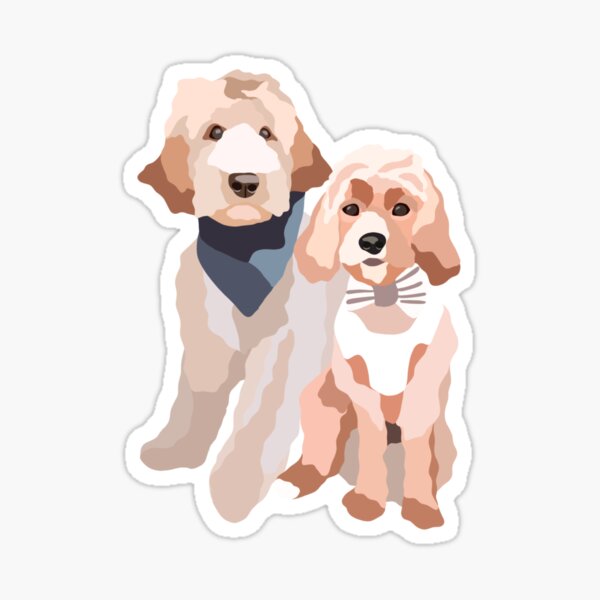 Item preview, Dood and Doodette Dogs Portrait Digital Illustration designed and sold by sherylwylie.