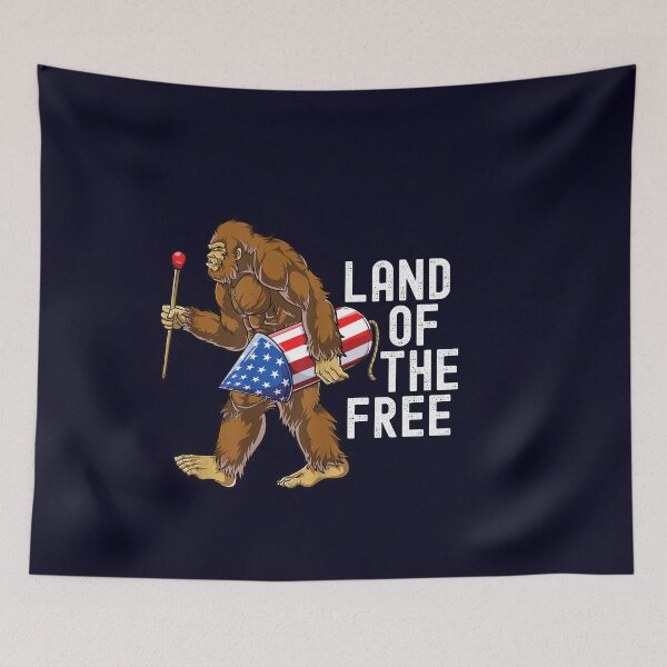 Item preview, Land Of The Free, Funny Bigfoot 4th of July designed and sold by Everythingafter.