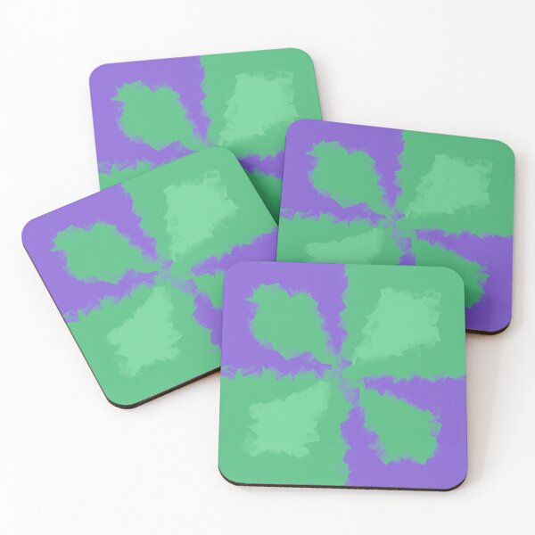 Item preview, Misty green and purple leaf tile pattern designed and sold by DesignsofNote.