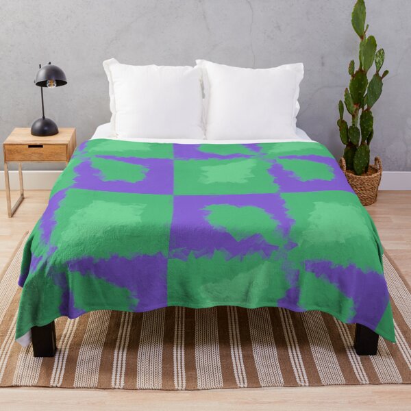 Item preview, Misty green and purple leaf tile pattern designed and sold by DesignsofNote.