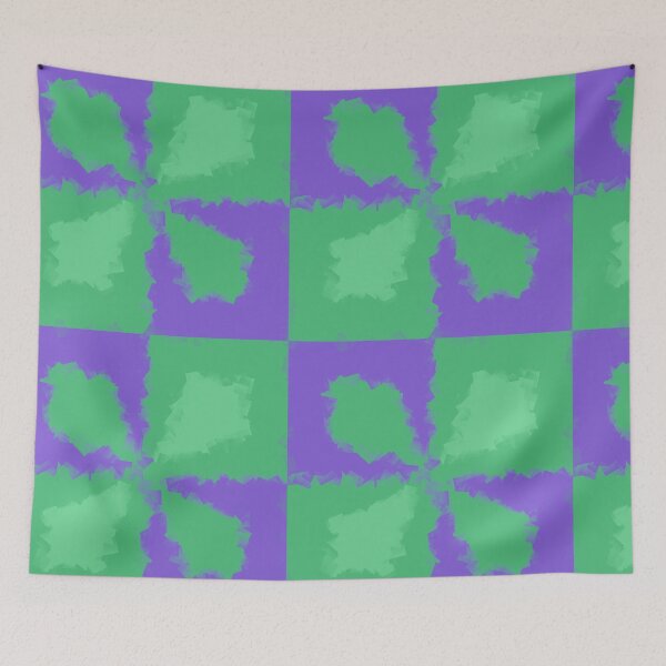Item preview, Misty green and purple leaf tile pattern designed and sold by DesignsofNote.