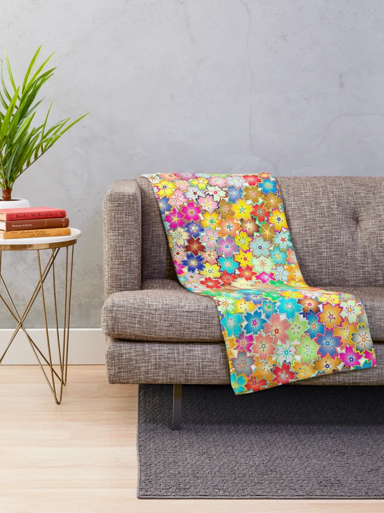 Thumbnail 2 of 6, Throw Blanket, Spring Floral Patterned Design designed and sold by Youpattern.