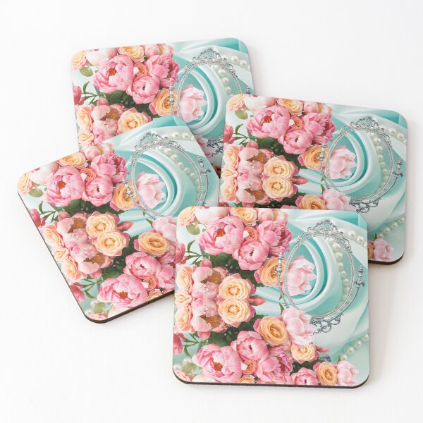Artikelvorschau, Shabby Chic Reflection of Pink Peonies and Peach Roses Cottage Wall Art Prints entworfen und verkauft von Erika Bartha.