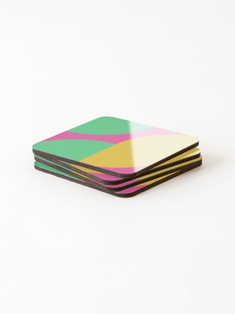 Thumbnail 4 of 5, Coasters (Set of 4), 1980s candy colour pattern retro designed and sold by DesignsofNote.