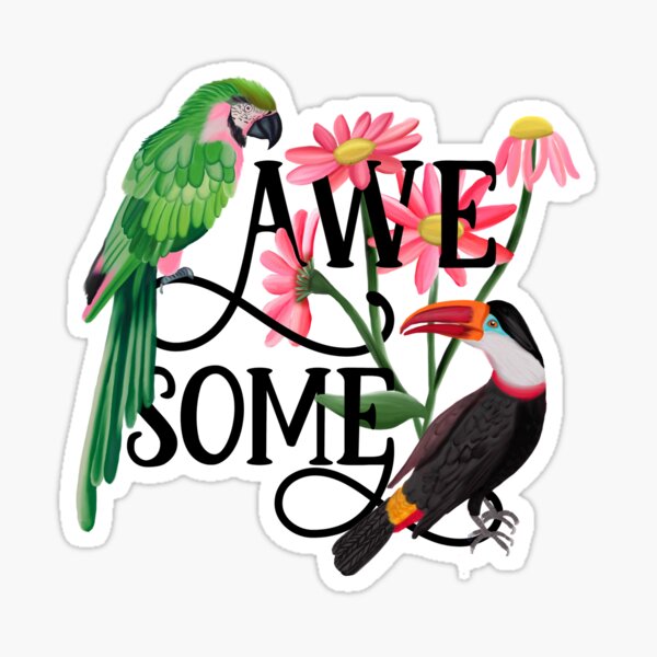 Awesome: Botanical Lettering Sticker