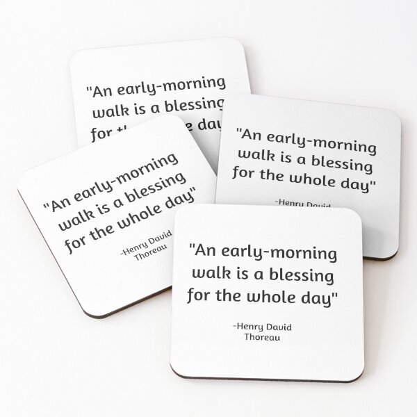 Artikelvorschau, Spaziergang am frühen Morgen ist ein Segen - Zitat von Henry David Thoreau entworfen und verkauft von Coffeesnow.