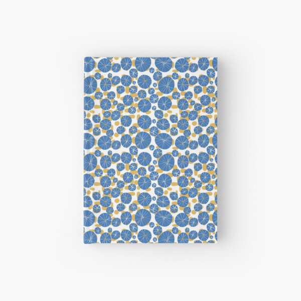 Modern Art Flowers & Blobs - Blue Yellow Hardcover Journal