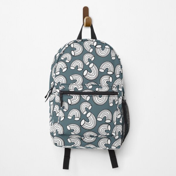 Macaroni Pasta Noodle Modern Art - Black White Gray Backpack