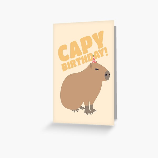 Capy Birthday! Cute Capybara Nature Fan Love Pun Greeting Card