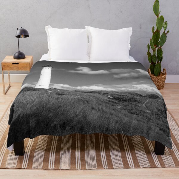 Item preview, Lighthouse With Dunes And Clouds In Black And White designed and sold by Fotografille.